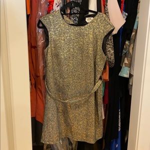 Winter gold tweed dress